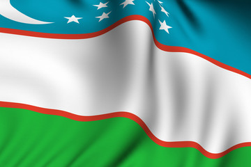 Rendered Uzbek Flag