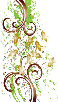 arabesque cuivre et tulippe jaune