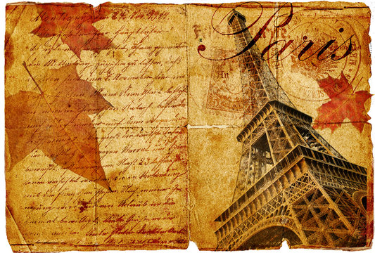 autumn in Paris- vintage letter