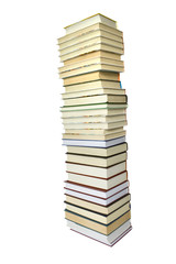 big pile of books isolated on white background