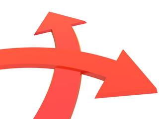 Two bound arrows specifying different directions