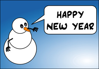 snowman wishing a happy New Year to all