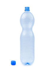 Empty plastic bottle isolated on white background