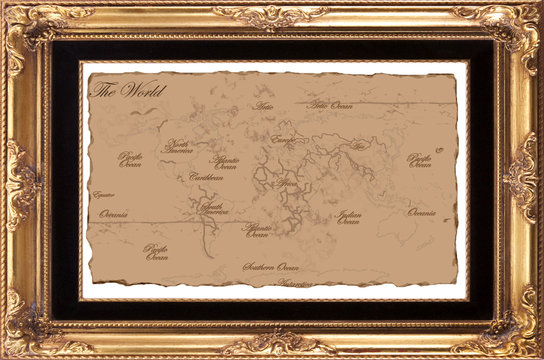 The World Map Framed
