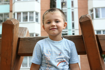 Fototapeta premium The boy on a children's playground