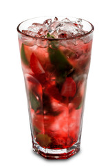 Red Mohito Cocktail with Energy Drink