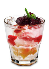 Alcoholic Cocktail made of Vermouth, Blackberry and Pineapple