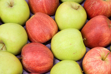 apples in a box ready for transport and sale