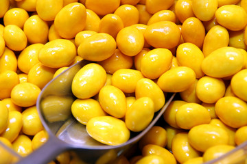 details of many chocolate candy in close up