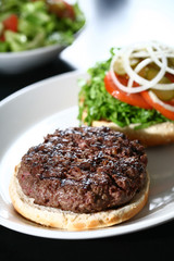 Hamburger with salad