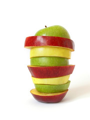 Fototapeta na wymiar Mixed apple isolated on a white background