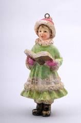 christmas doll, small statuette of a girl