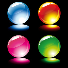 Set of crystal balls