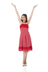 Fototapeta premium happy young woman isolated on white