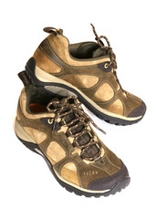 Hiking boots isolated on white background