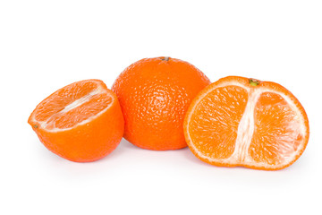 fruits. slice of mandarin isolated on white