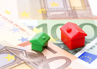 houses and euro bills