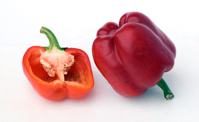 Sweet peppers isolated on white background
