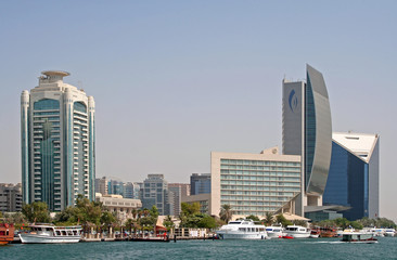 Naklejka premium Skyline Dubai Creek, Vereinigte Arabische Emirate