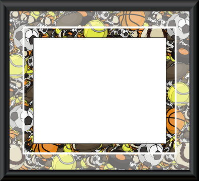 Sport Balls Frame - with isolated clipping path