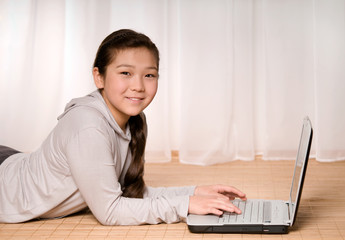 teenager girl with notebook