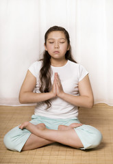 asian girl in yoga pose