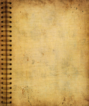 Highly detailed image of a page from old grunge notebook