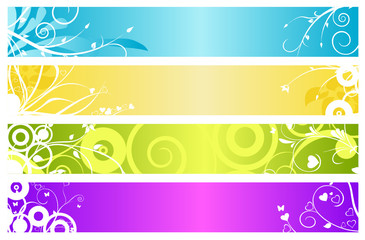 beautiful vector ornaments on colorful banners