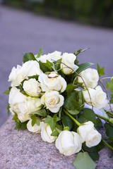 Bride's bouquet on a rock 1