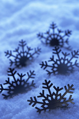 Snowflake Tree Decoration Buried In Snow