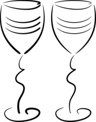 Zeichnung: Weinglas, zwei Versionen (Teil 2)