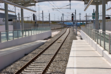 transport series: new railway station with semaphore