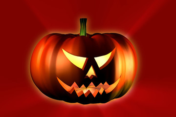 halloween pumpkin on reddish background