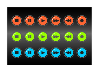 Audio video player controls - vector buttons