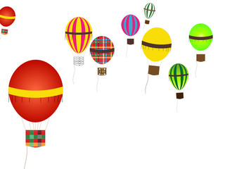 Obraz premium Multicolor multiple shapes hot air balloons flying