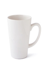 Tall blank mug isolated on white background