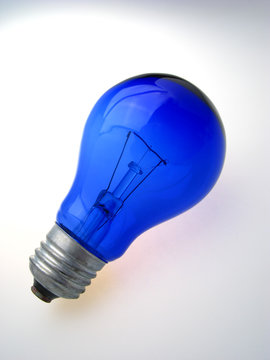 dark blue electric lamp on  white background