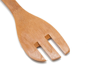 Wooden Fork Isolated on White