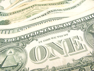 Dollar banknotes, close up