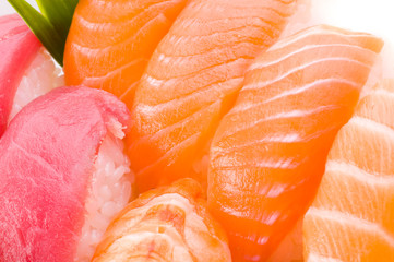 Assortment of Japanese Sushi.