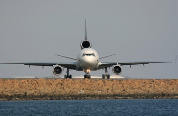 Airplane is prepearing to take off