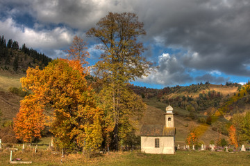 Obraz premium Church in Corbu village, Harghita county, Romania.