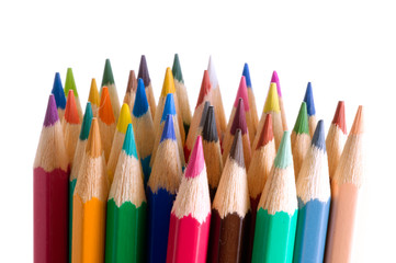 Color pencils isolated on a white background