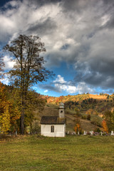Church in Corbu village, Harghita county, Romania.