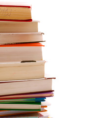 Pile of books. Isolation on the white