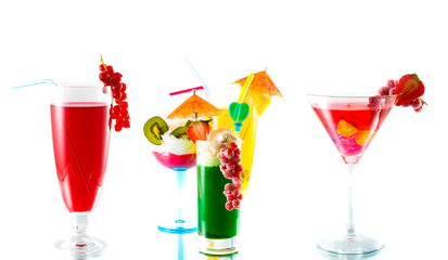 Cocktail drink on fruit/ isolated
