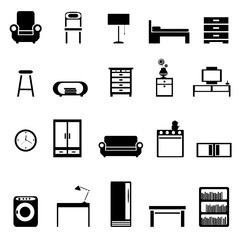 set of furniture icons