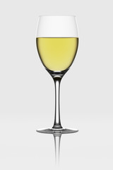 3d rendering of a glass with white wine
