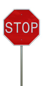 3d rendering of a stop sign