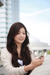 young woman with mobile phone